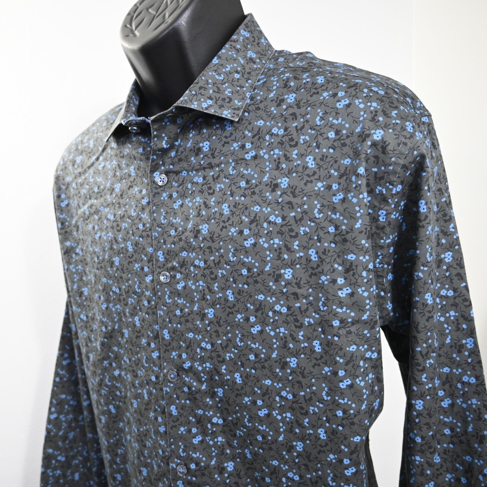 Penguin Floral Dress Shirt Heritage Slim Fit‎ Long Sleeve Mens 17 34/35 XL